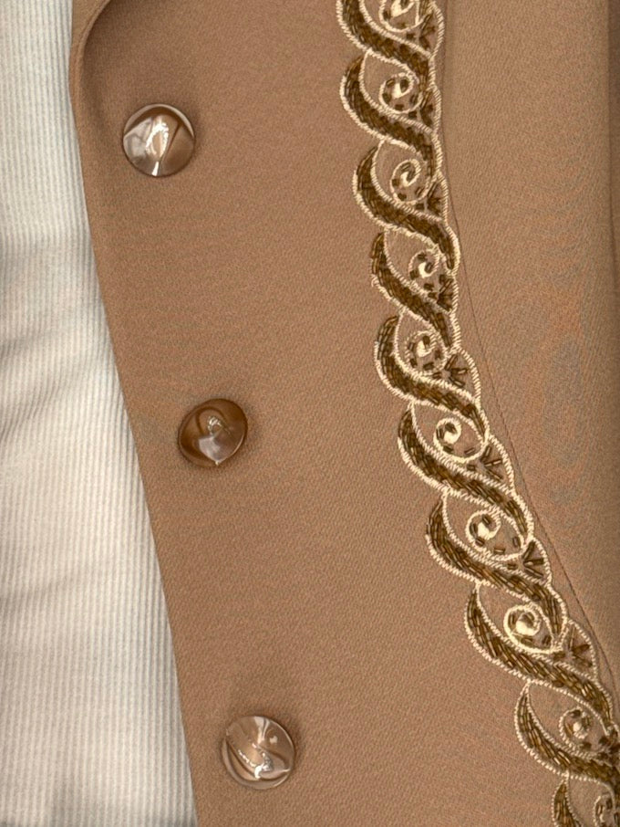 Vintage Western Blazer in Sand Beige