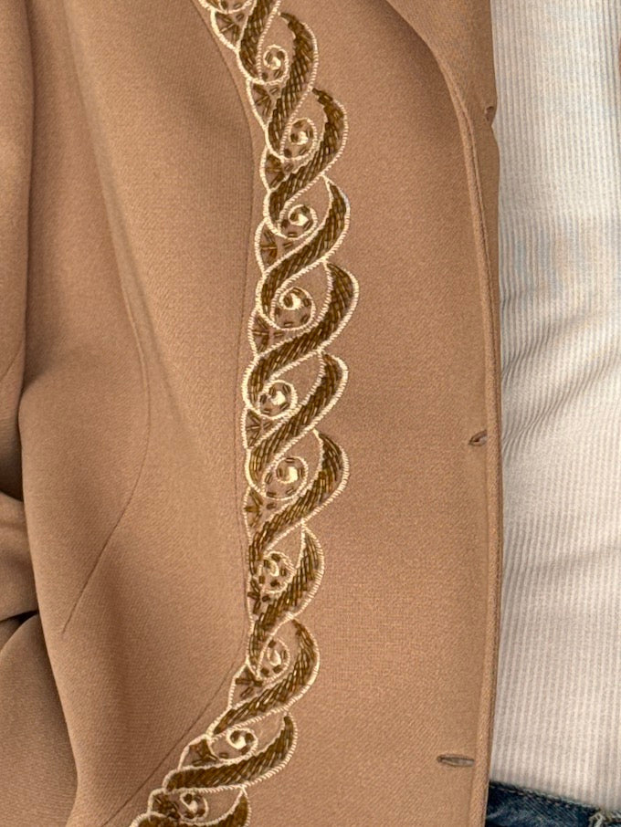 Vintage Western Blazer in Sand Beige