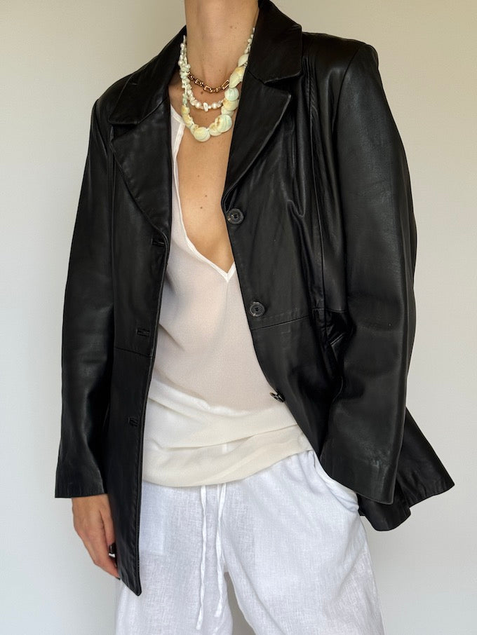 Vintage leather jacket black