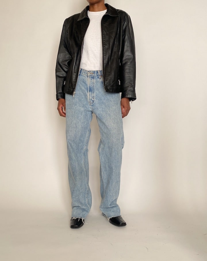 VINTAGE BLACK LEATHER JACKET 4282