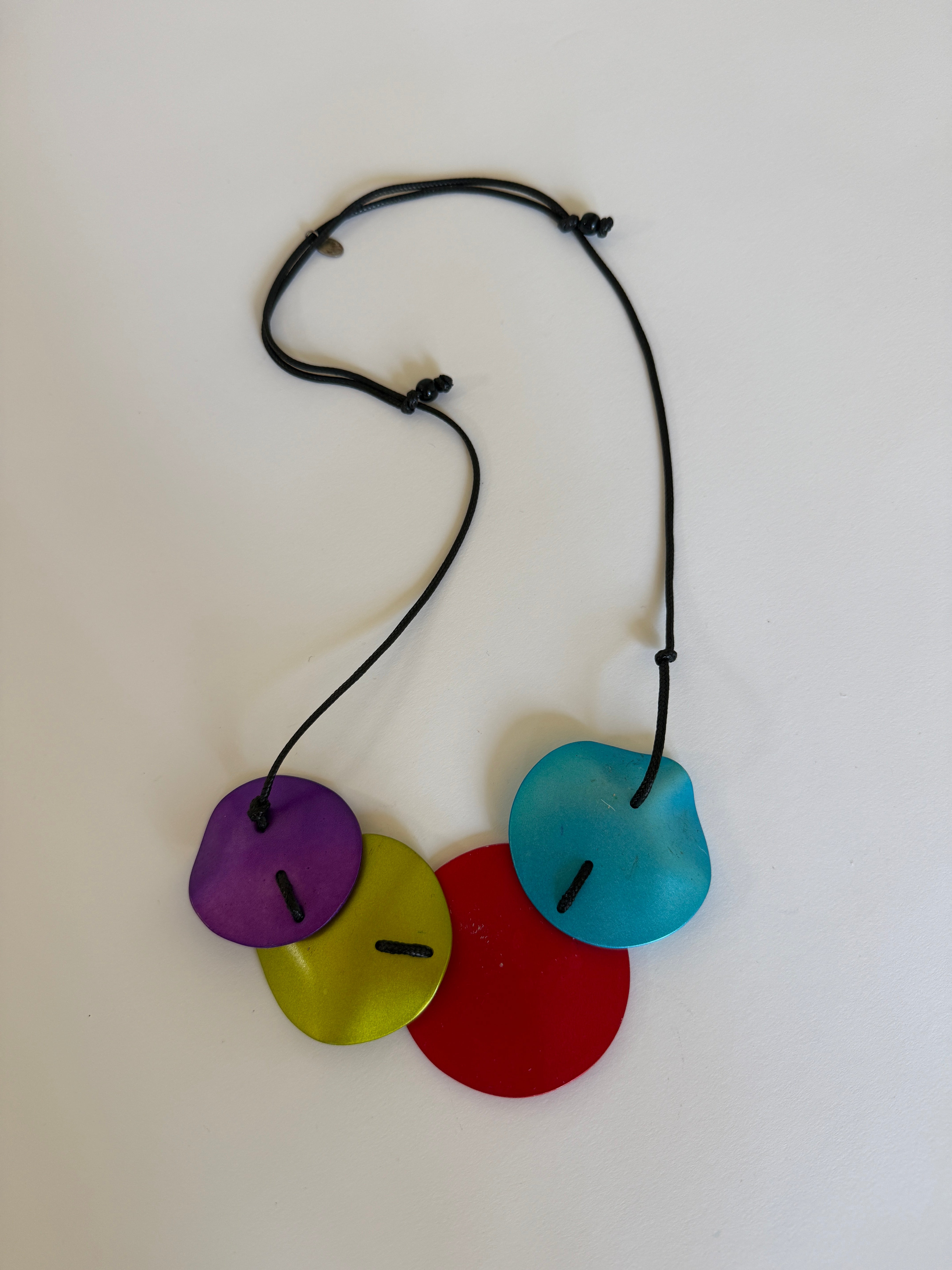 Vintage multicolor resin statement necklace front view