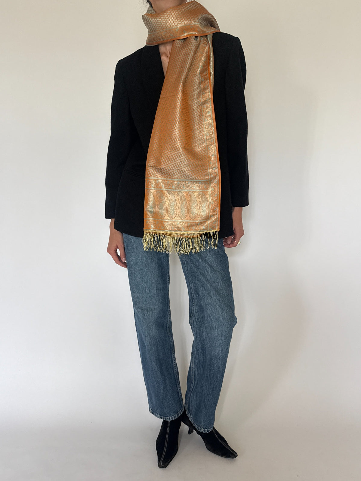 Vintage paisley scarf final styled angle