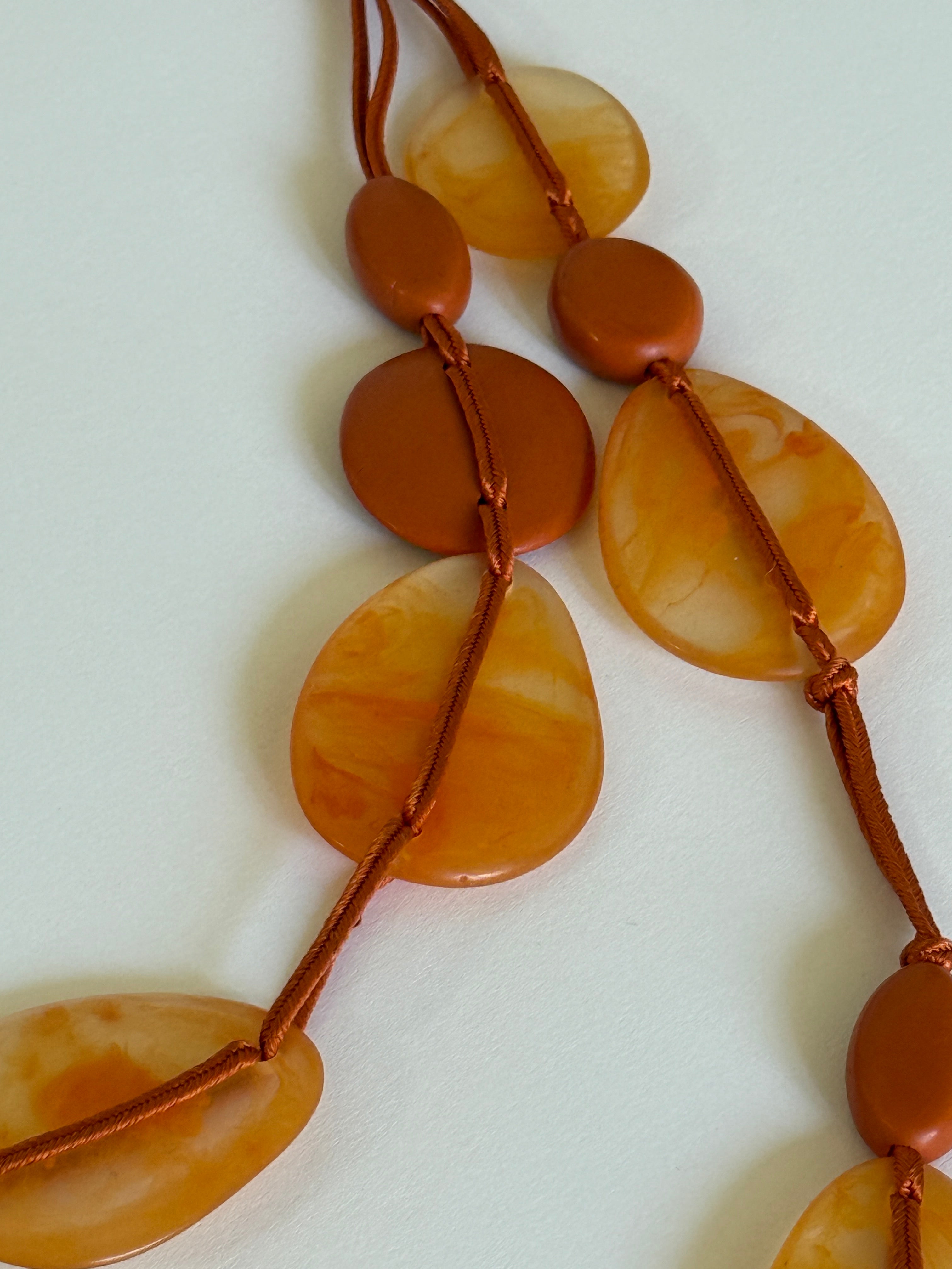 Vintage marbled resin disc close-up