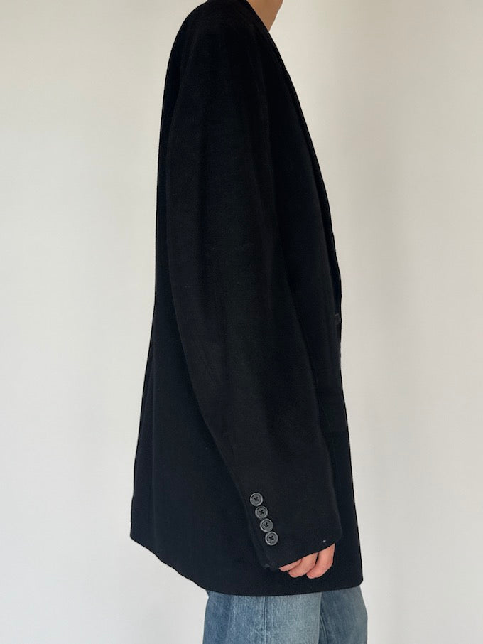 Vintage Oversized Cashmere, Wool & Silk Blazer Black 6450