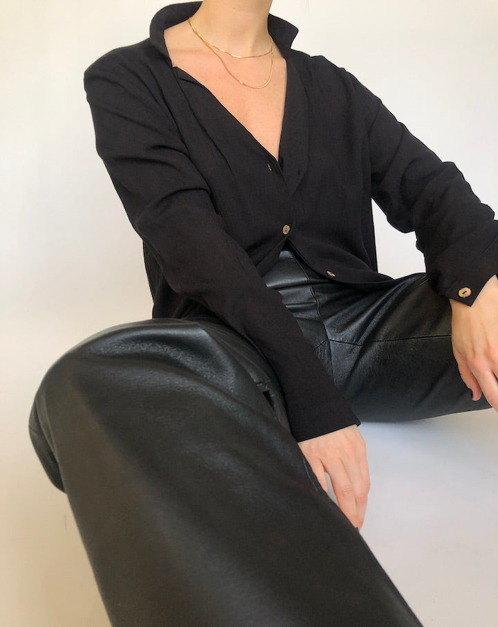 VINTAGE BLACK BLOUSE 312