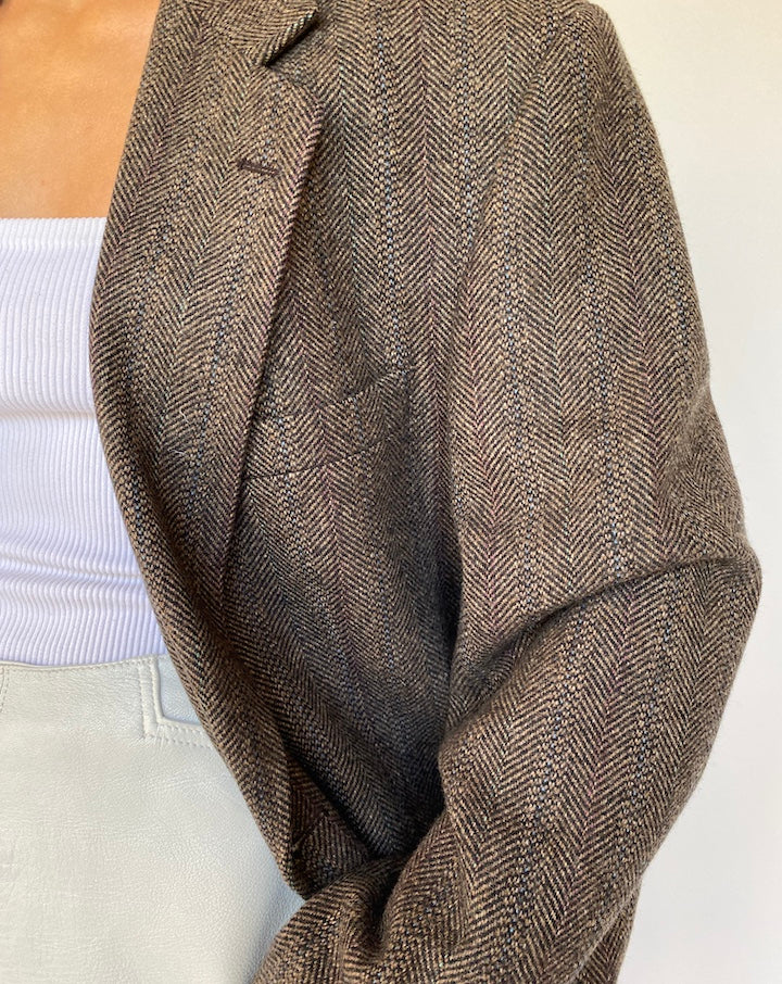 VINTAGE BROWN WOOL BLAZER 2817