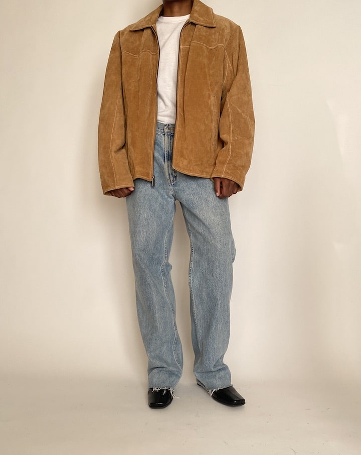 VINTAGE OVERSIZED BROWN SUEDE LEATHER JACKET 4285
