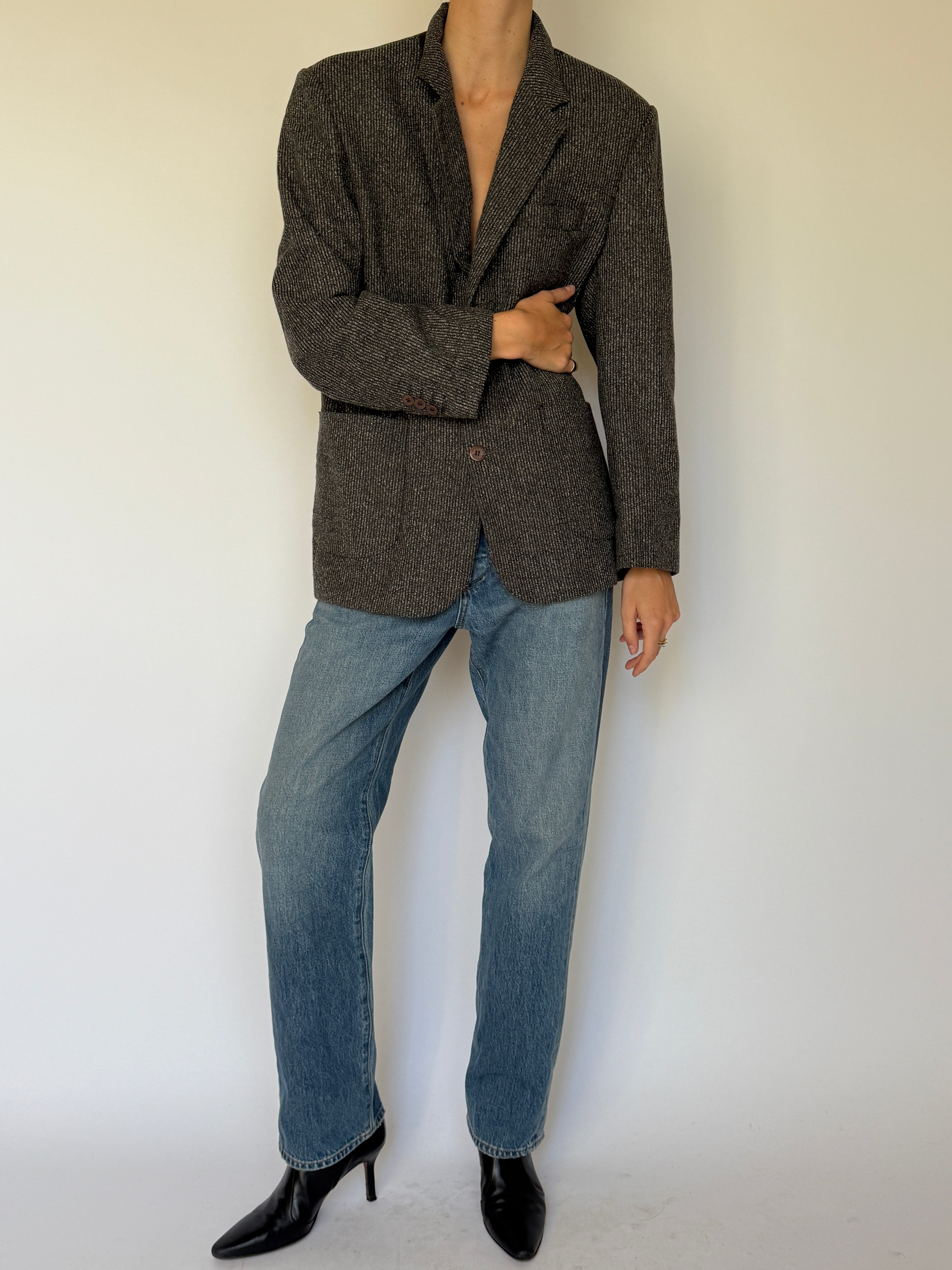 Vintage charcoal pinstripe blazer