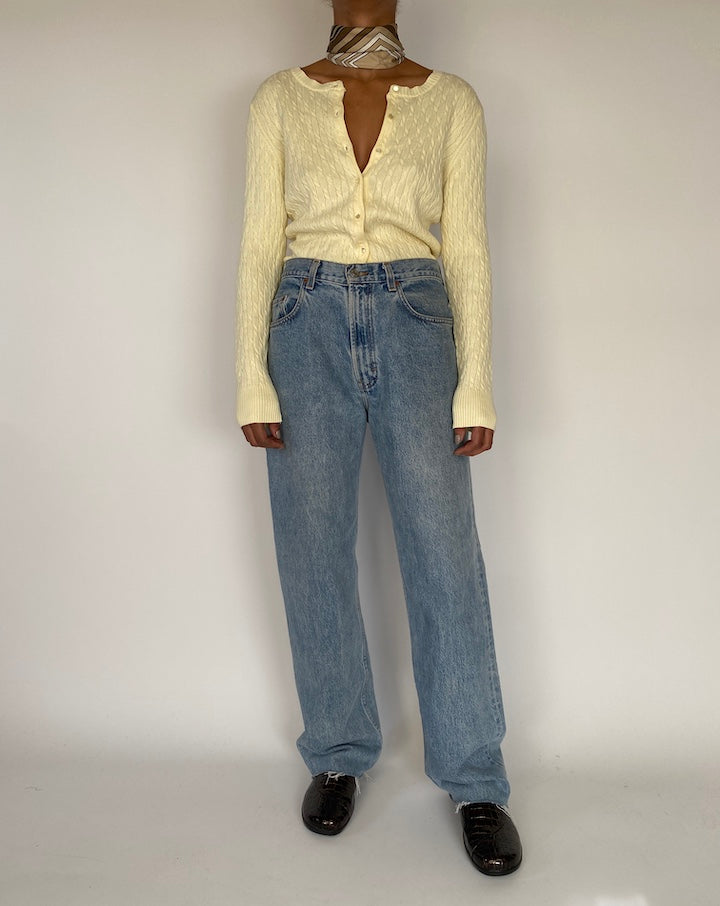 VINTAGE OFF-WHITE BRAIDED CARDIGAN 2281