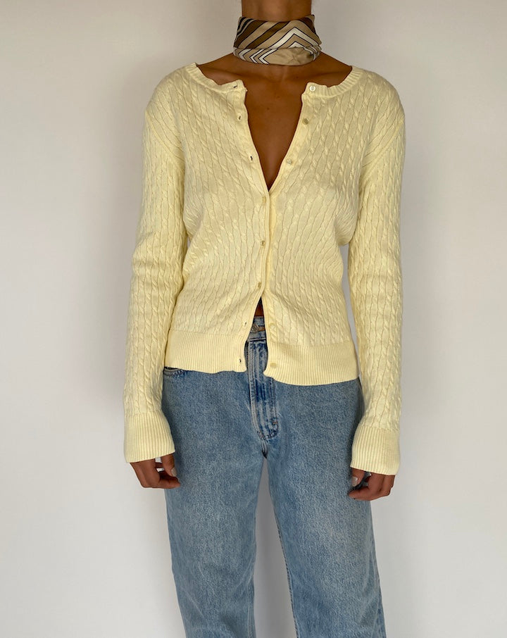 VINTAGE OFF-WHITE BRAIDED CARDIGAN 2281