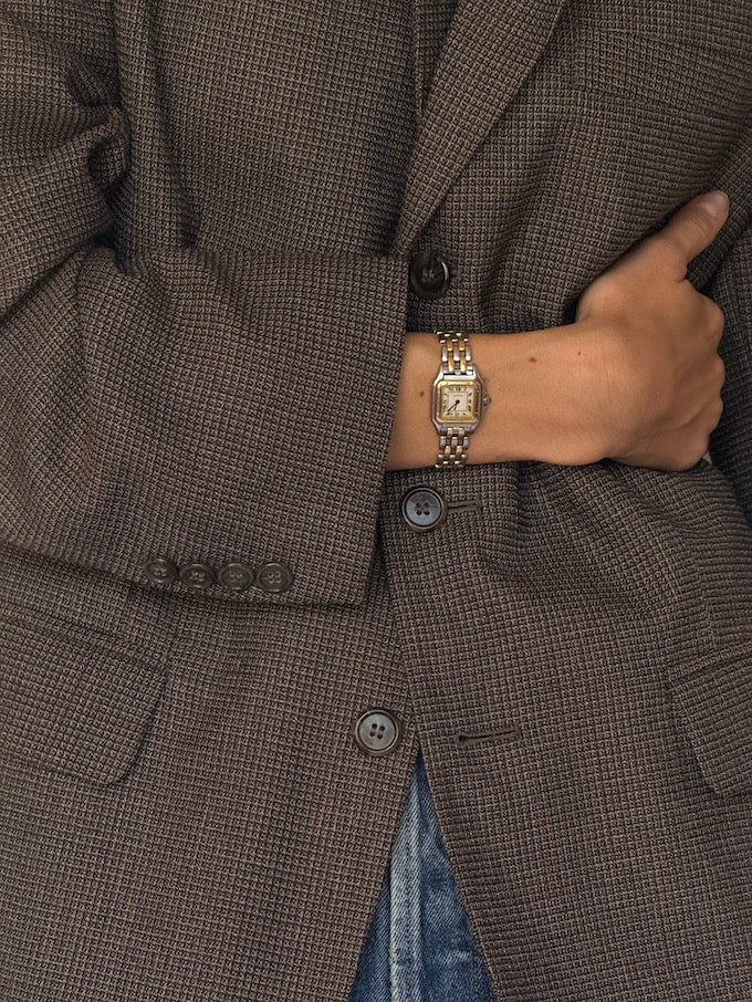 Vintage Checked Wool Blazer 6619