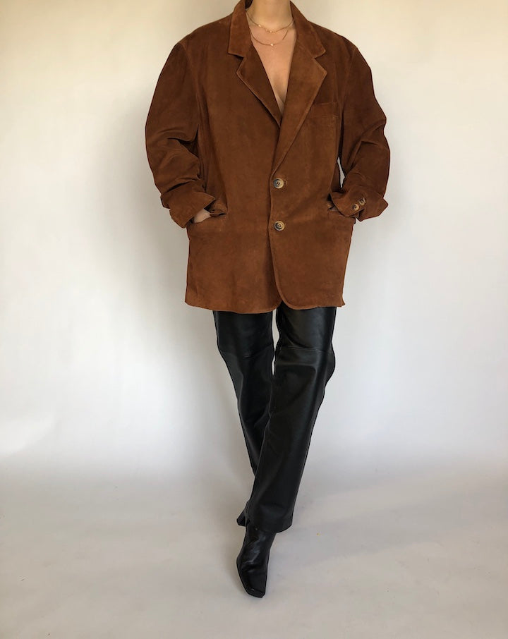 VINTAGE BROWN SUEDE LEATHER JACKET 319