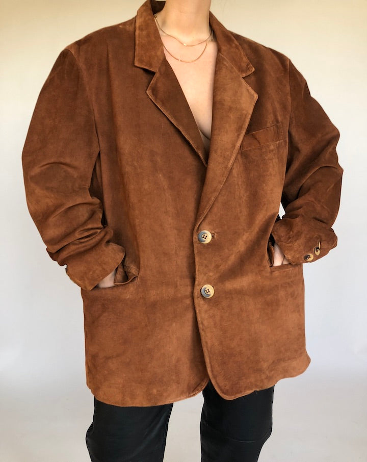VINTAGE BROWN SUEDE LEATHER JACKET 319