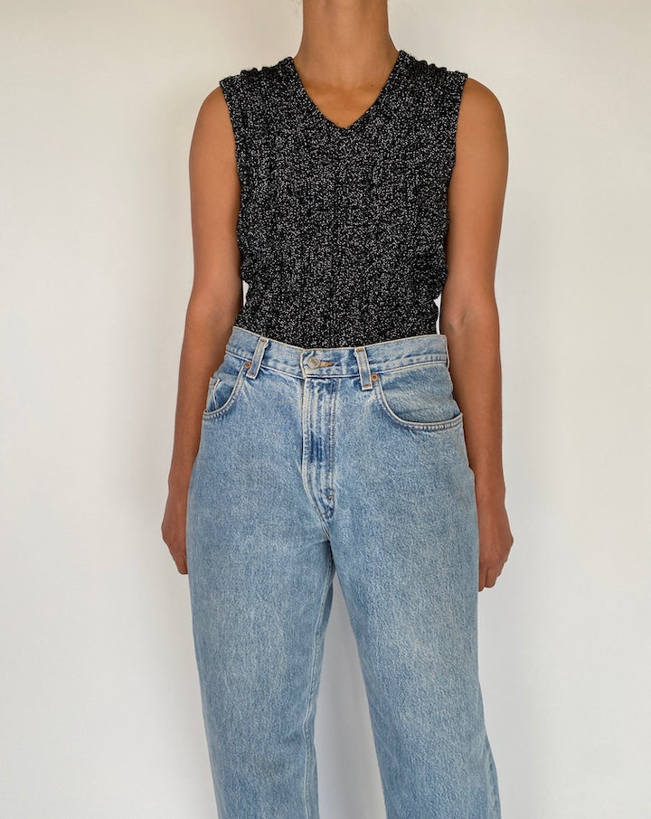 VINTAGE KNITTED BLACK TANK 2283