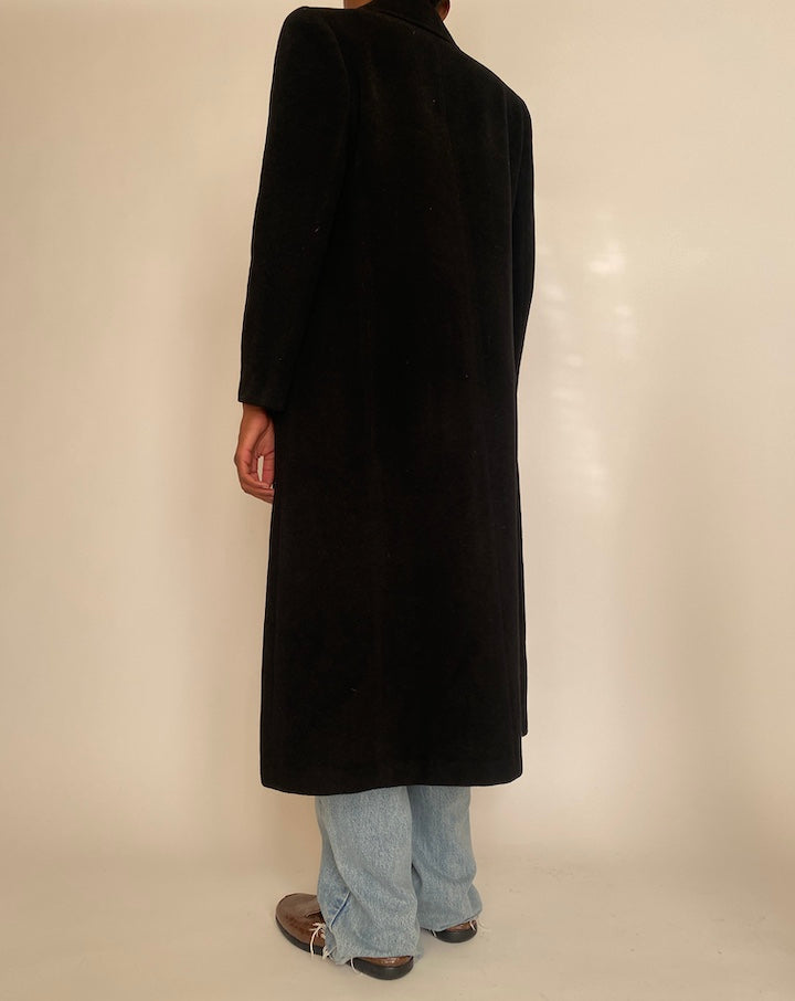 VINTAGE LONG BLACK COAT 4289
