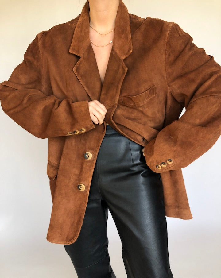 VINTAGE BROWN SUEDE LEATHER JACKET 319