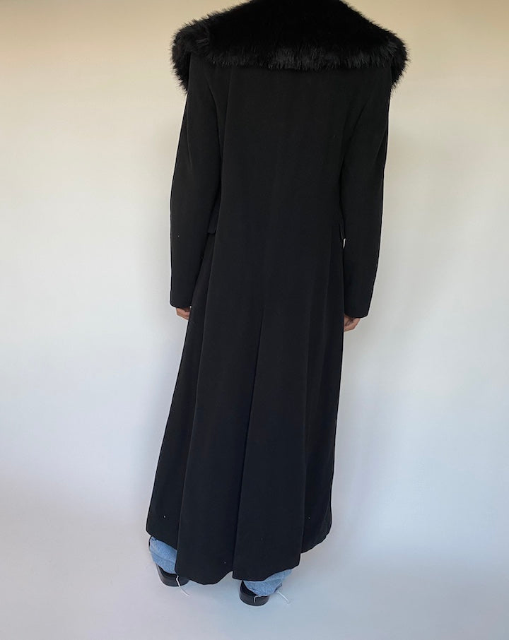 VINTAGE BLACK LONG COAT 1474