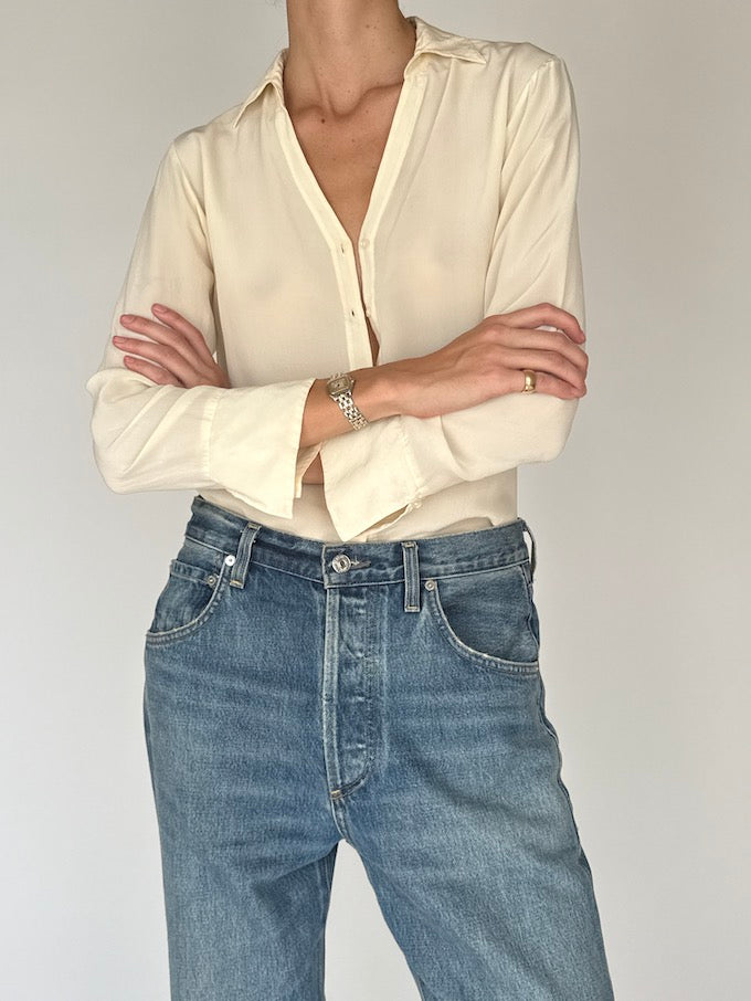 Vintage Silk Blouse Ivory