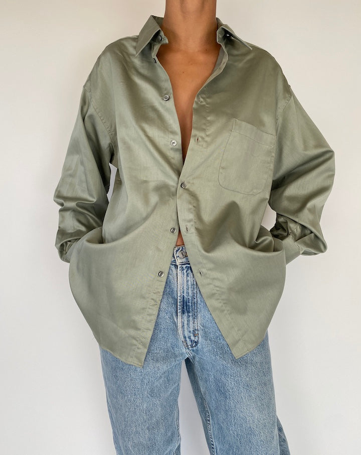 VINTAGE OVERSIZED GREEN SHIRT 2289