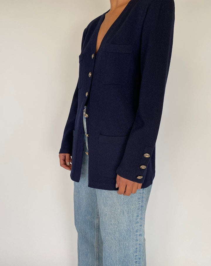 VINTAGE NAVY CARDIGAN 2290