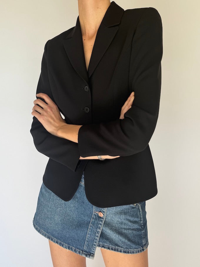 Vintage fitted blazer black 6015