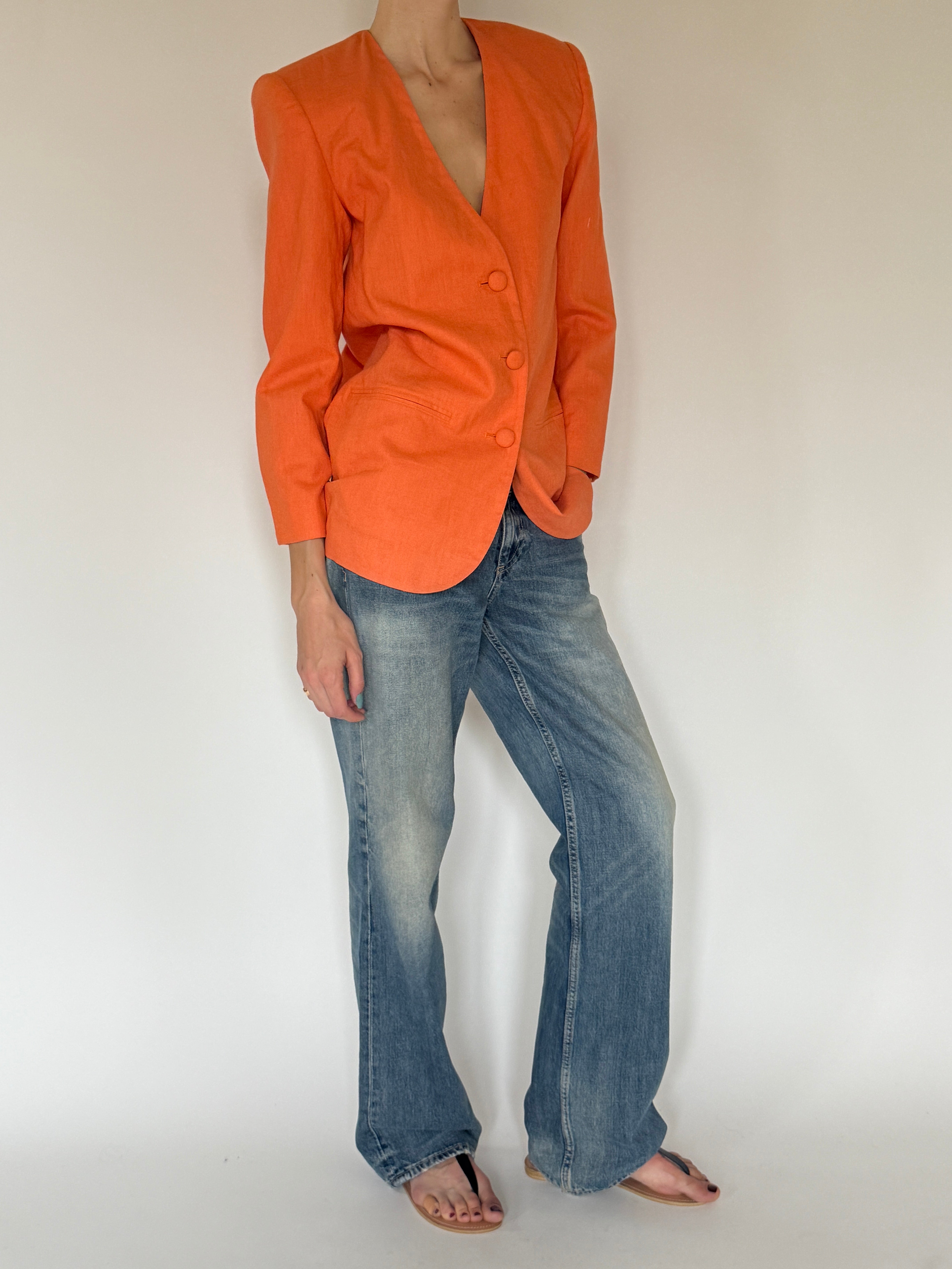 Vintage structured shoulder blazer detail