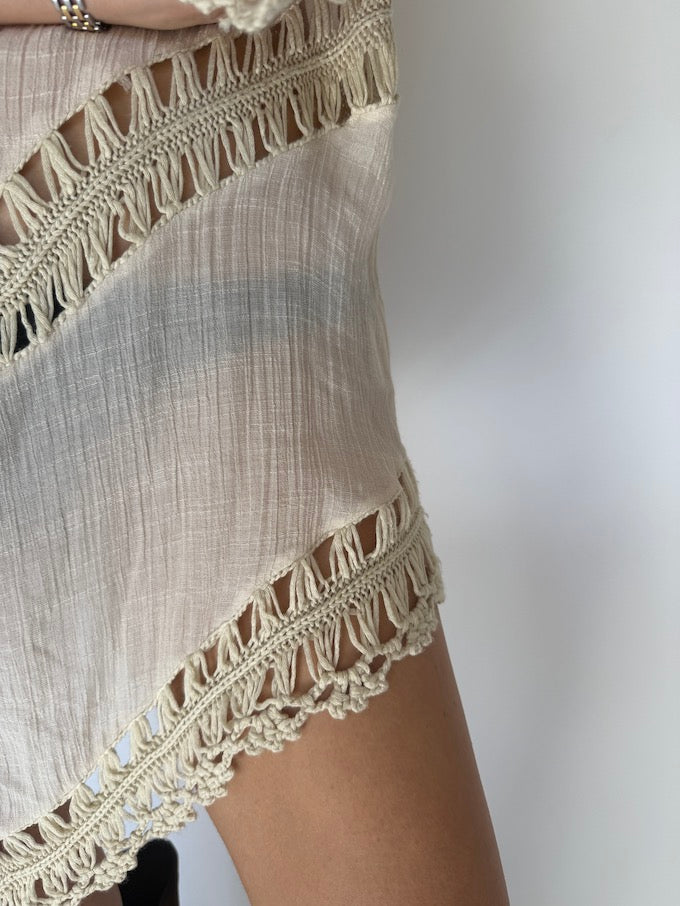 Vintage Boho Dress Cream 5949