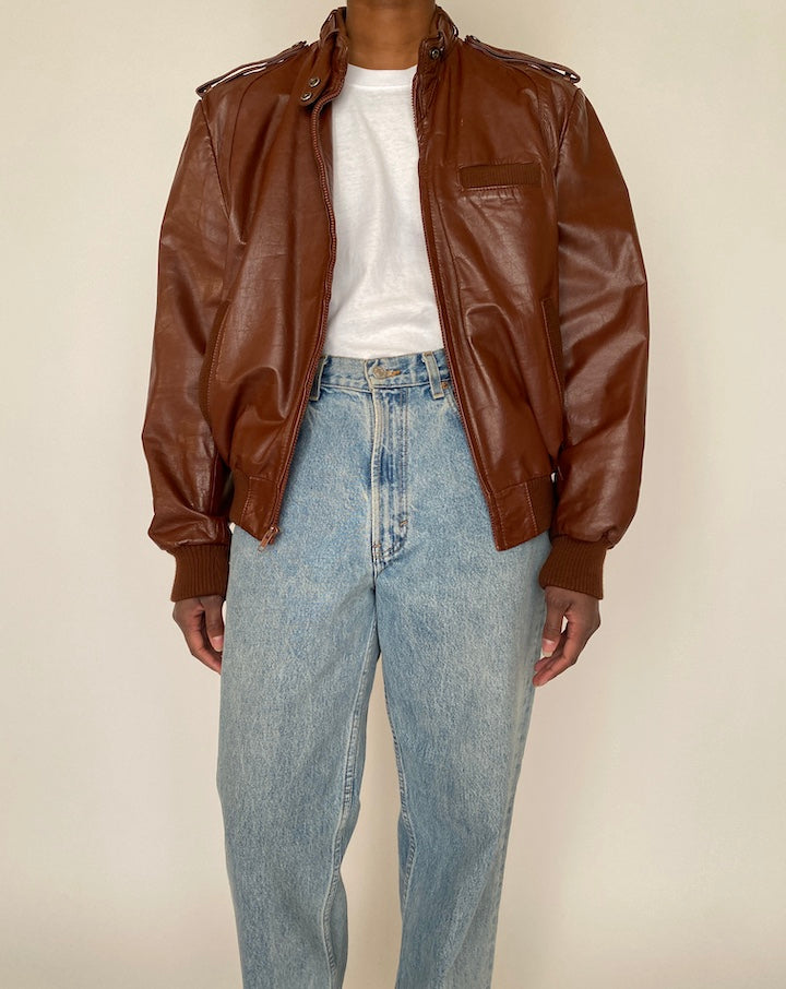 VINTAGE BROWN LEATHER JACKET 4290