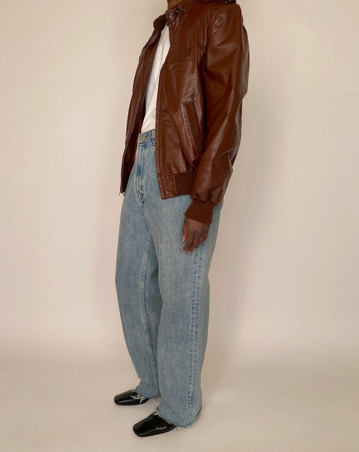 VINTAGE BROWN LEATHER JACKET 4290