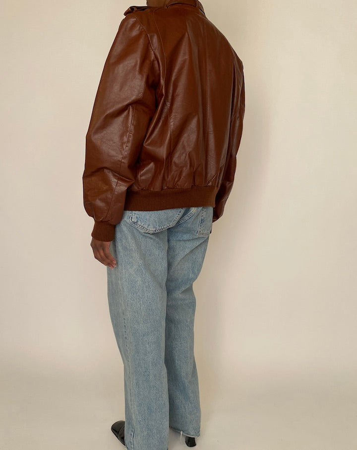 VINTAGE BROWN LEATHER JACKET 4290