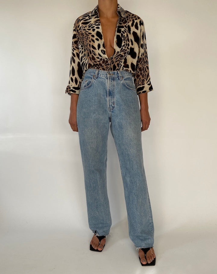 VINTAGE ANIMAL PRINTED BLOUSE 2302