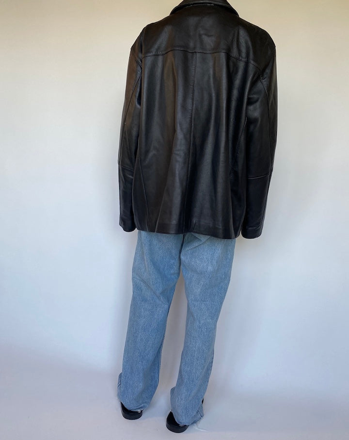 VINTAGE BLACK LEATHER JACKET 1492