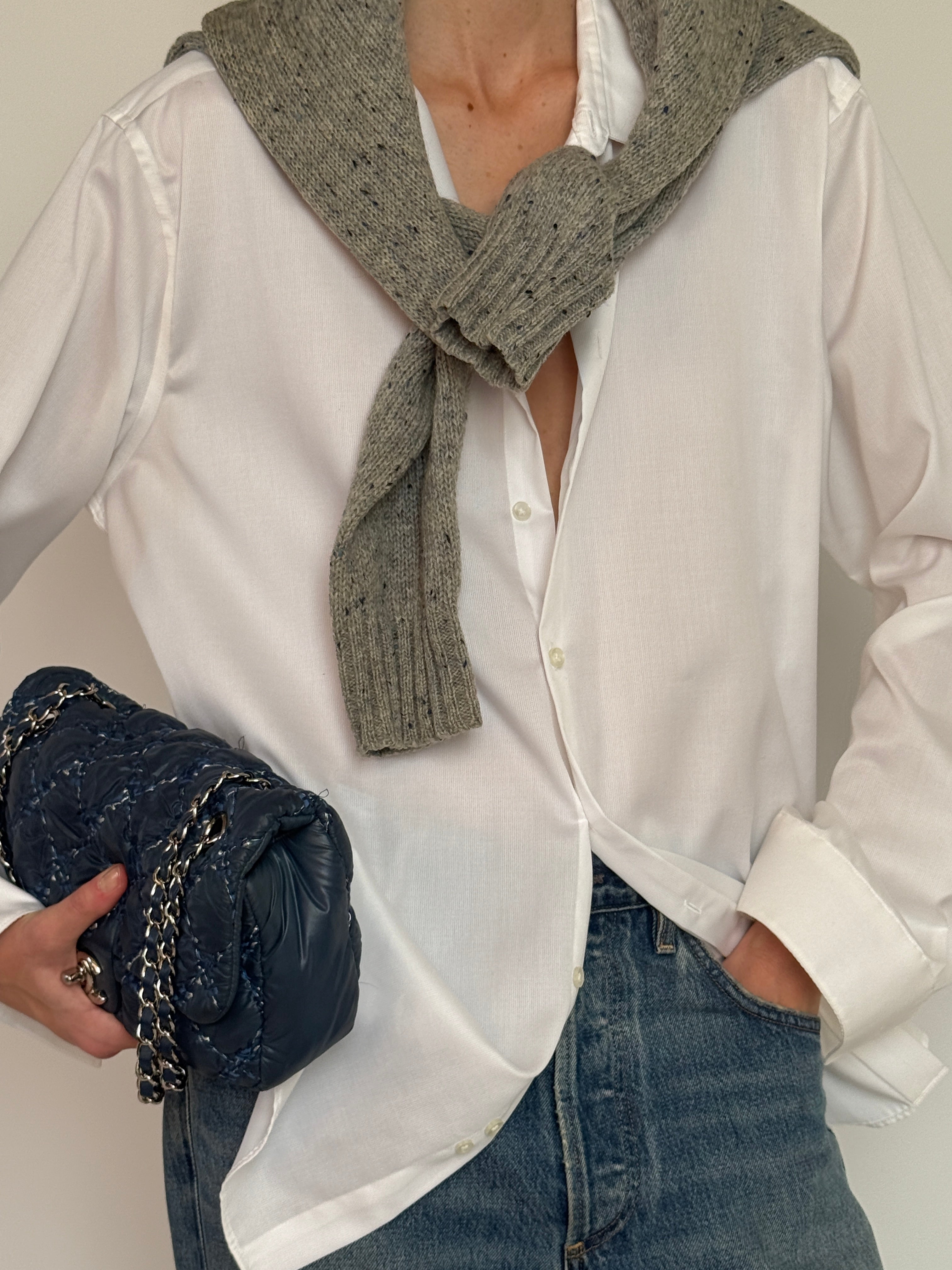 Vintage white button closure detail