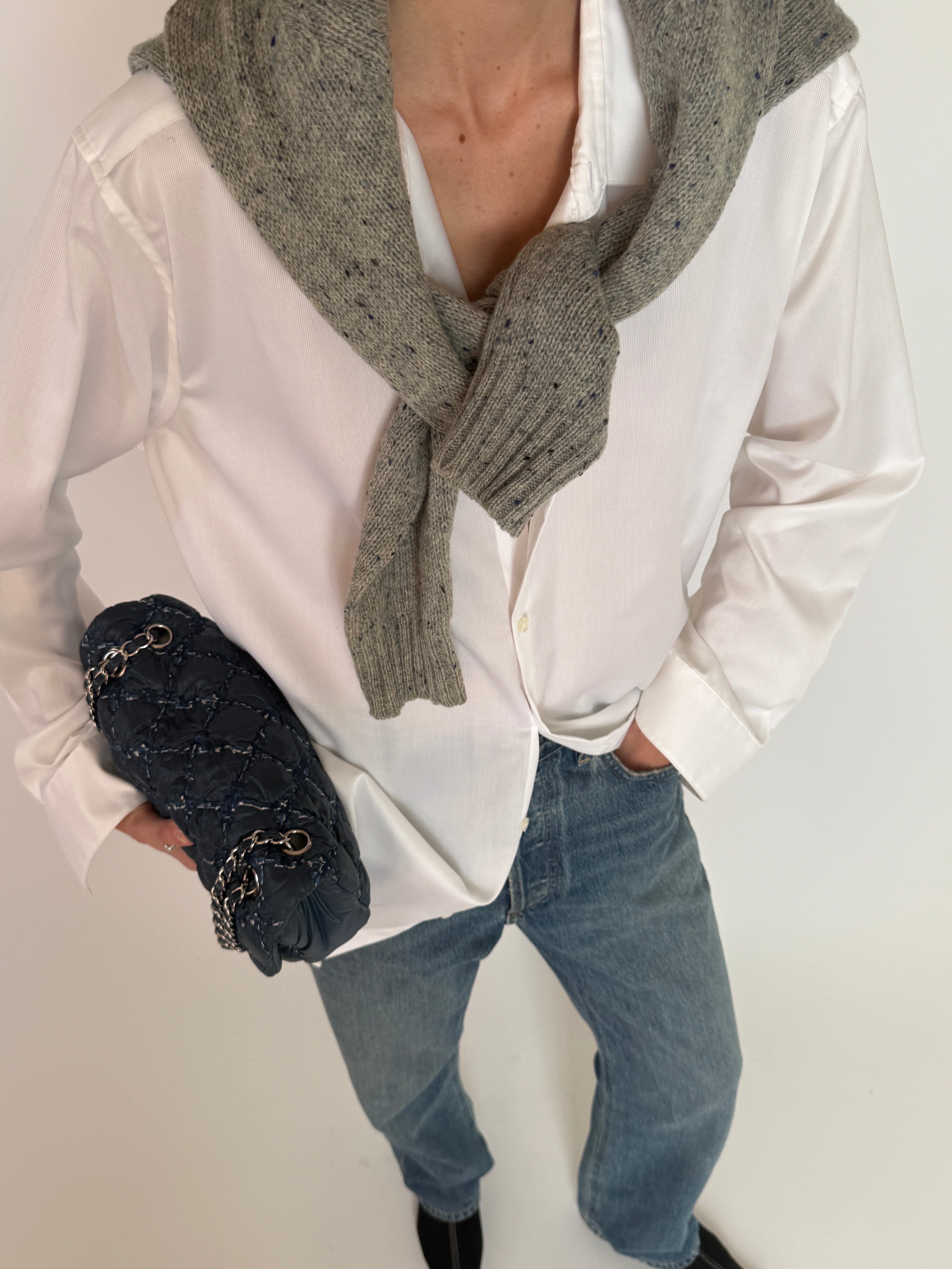 Vintage white shirt sleeve and cuff detail