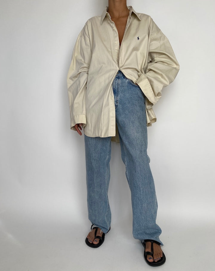 VINTAGE OVERSIZED BEIGE RALPHA LAUREN SHIRT 2821