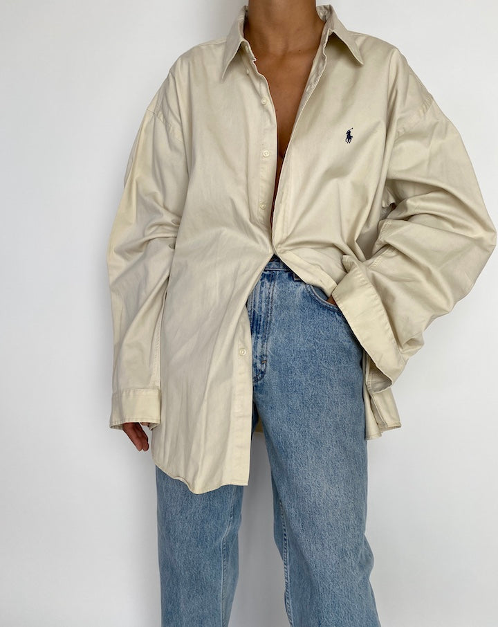 VINTAGE OVERSIZED BEIGE RALPHA LAUREN SHIRT 2821