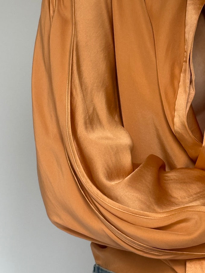 Vintage Silk Blouse Orange