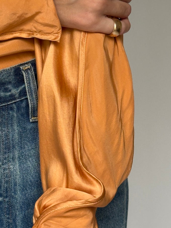 Vintage Silk Blouse Orange
