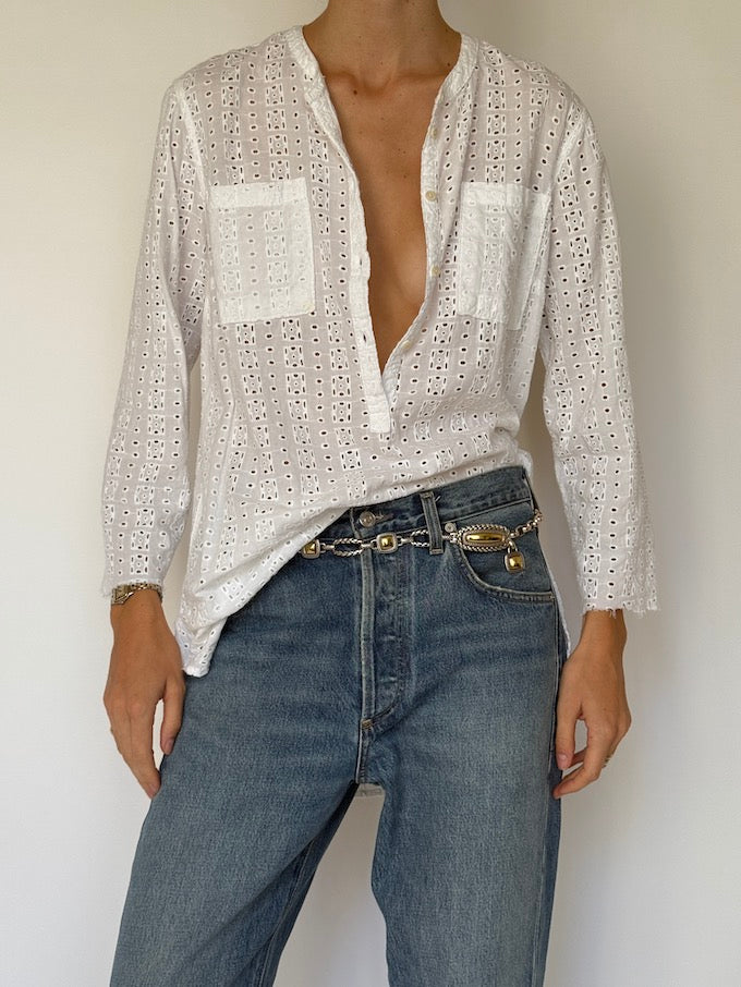 Vintage Embroidered Tunic White 6262