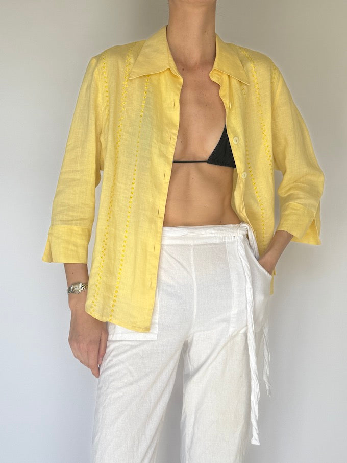 Vintage Linen Top Yellow 5976
