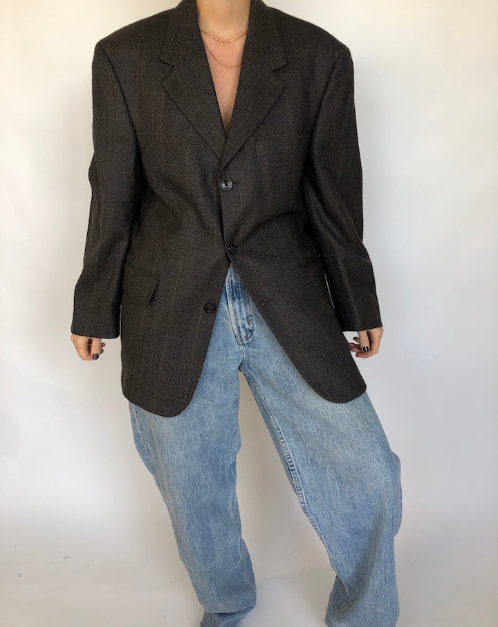 VINTAGE CHECKED BLAZER 333