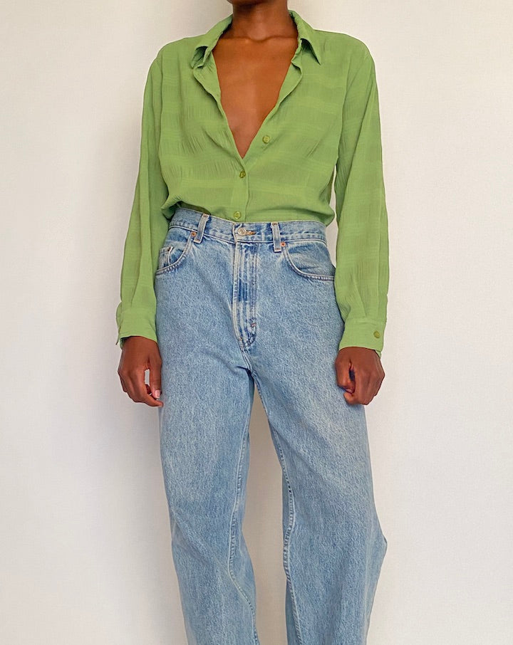 VINTAGE GREEN BLOUSE 4302