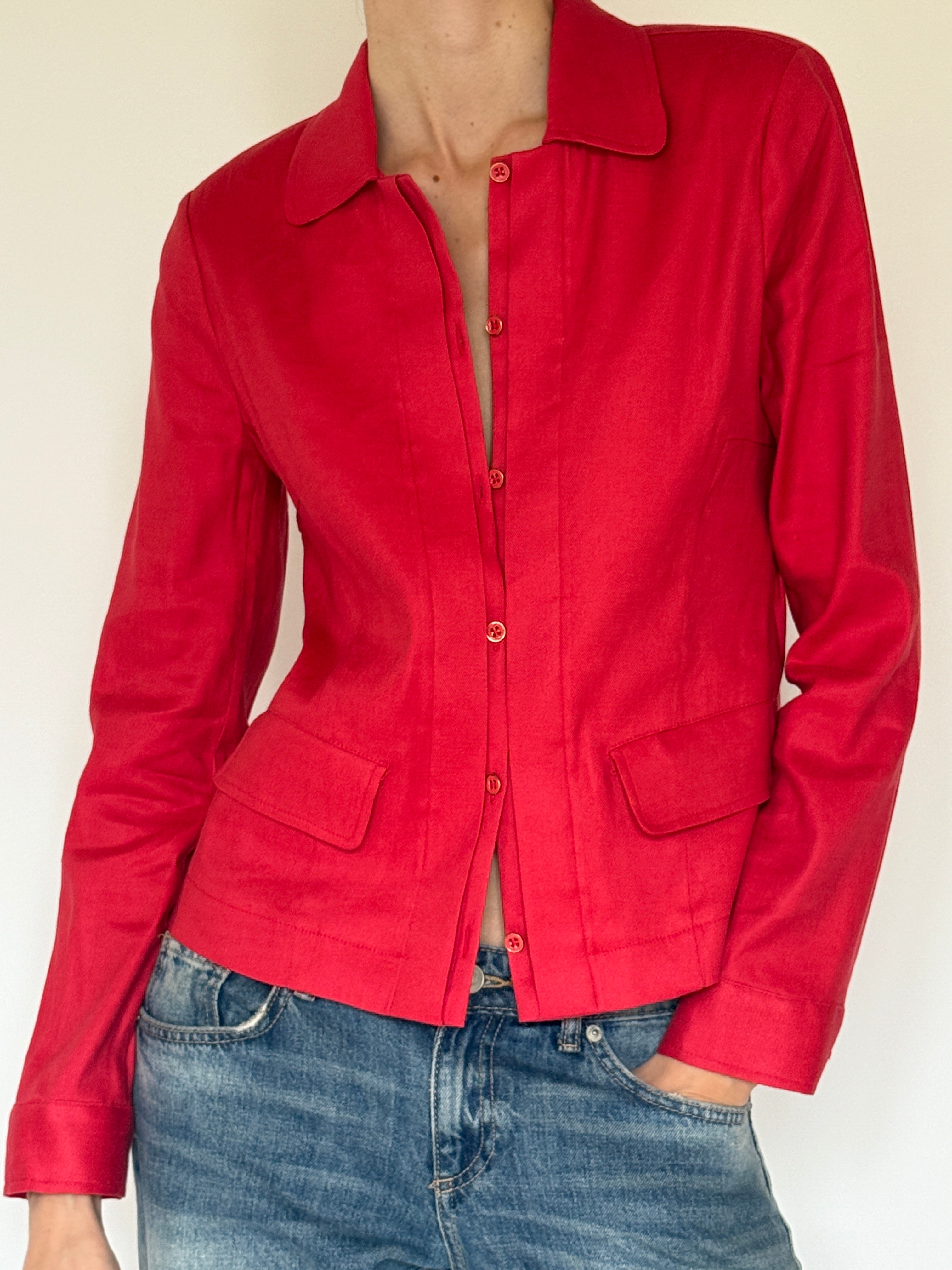 Vintage red button detail