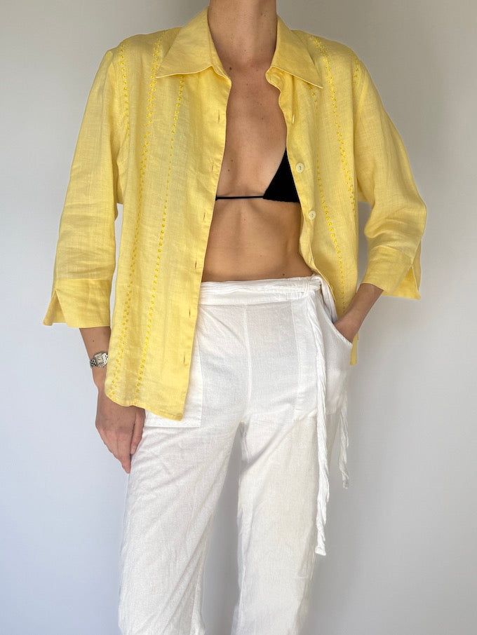 Vintage Linen Top Yellow 5976