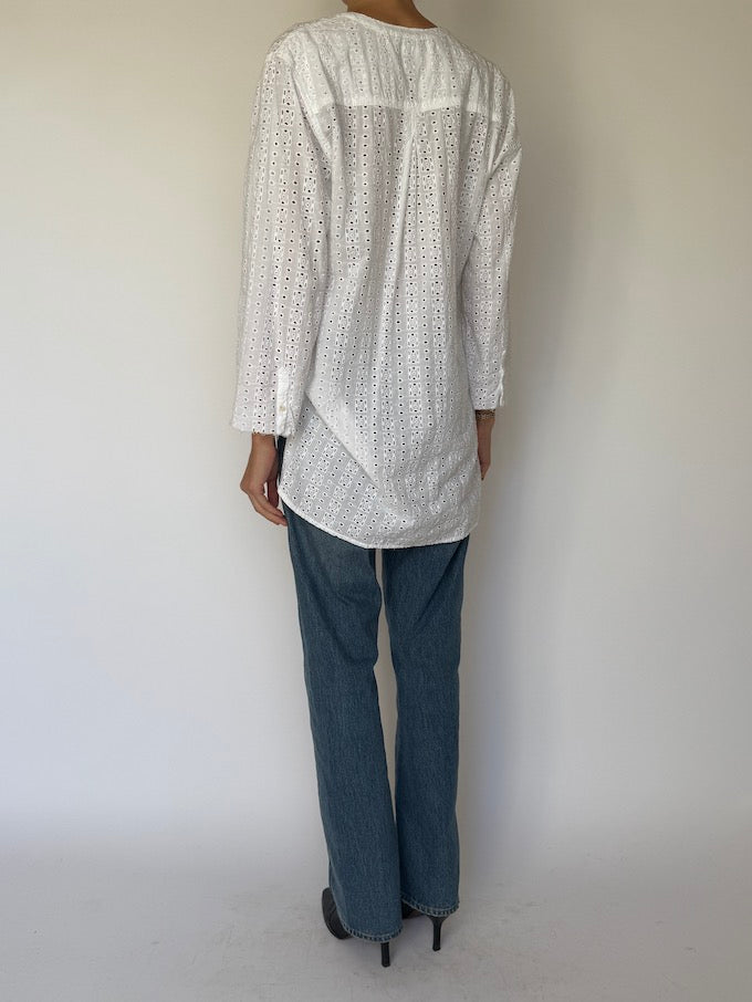 Vintage Embroidered Tunic White 6262