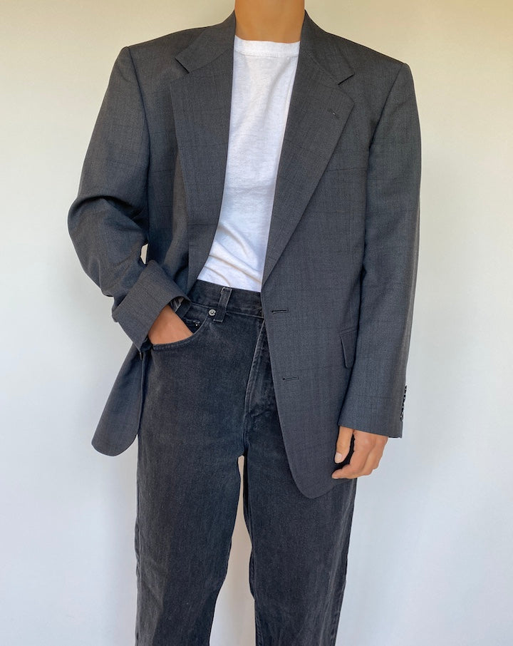 VINTAGE DARK GREY WOOL BLAZER 1503