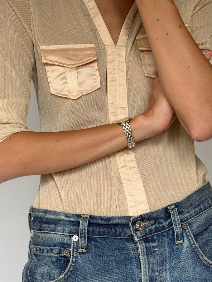 Vintage Sheer Nude Utility Top