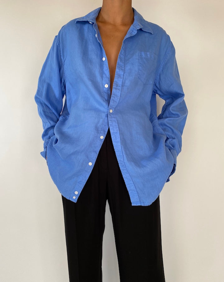 VINTAGE BLUE LINEN SHIRT 2320