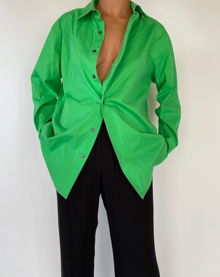 VINTAGE GREEN BUTTON DOWN SHIRT 2321