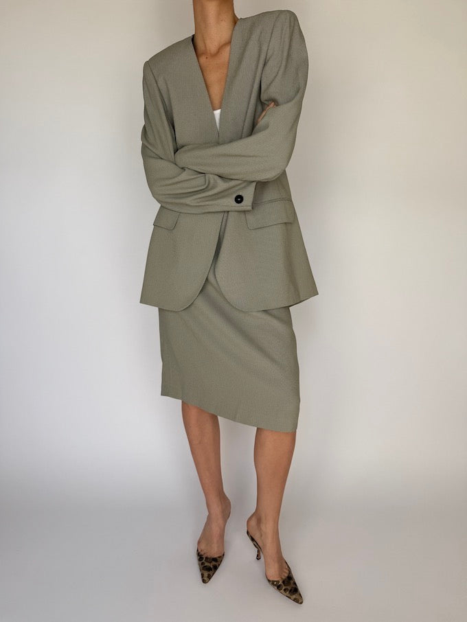 Vintage Max Mara Two Piece Set Sage 5931
